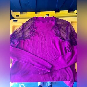 Elegant Free People Purple Lace Women's Top
